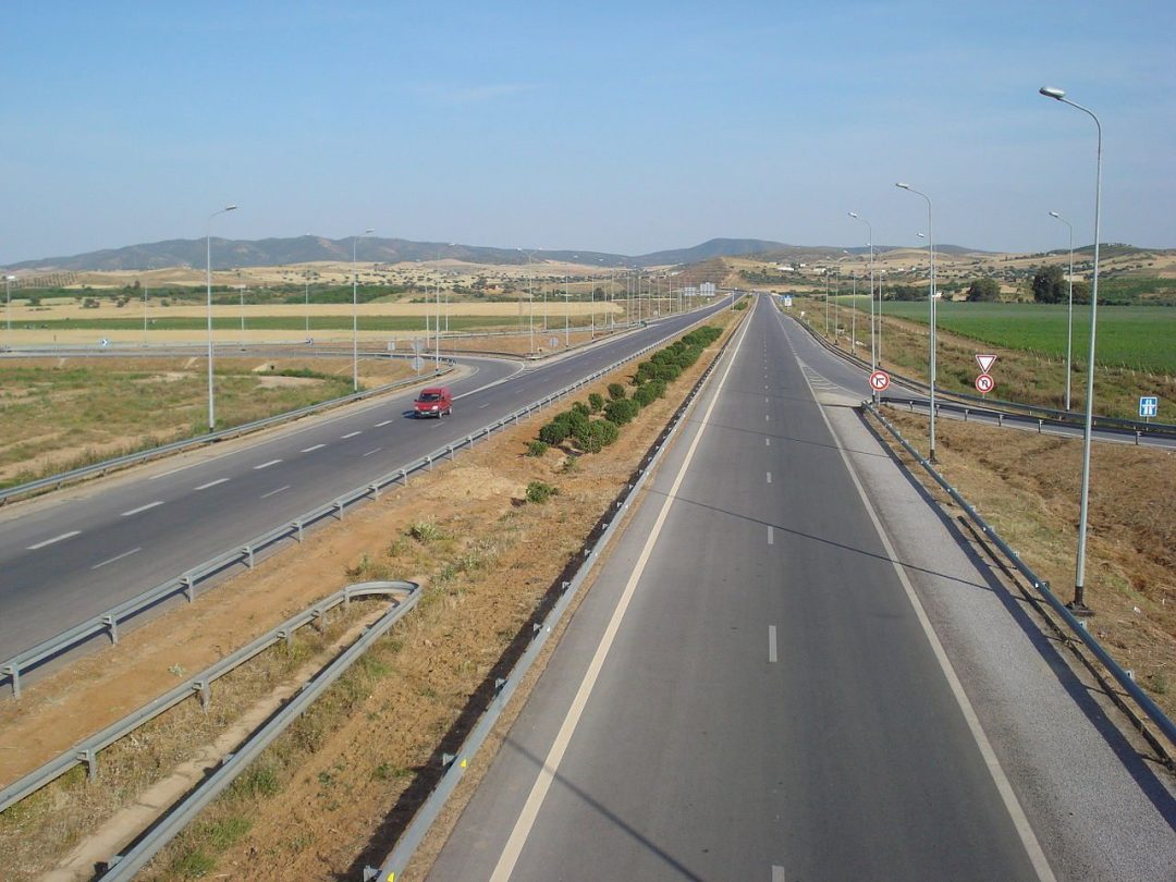 Bousalemn Highway in Tunisia at the Algerian Border