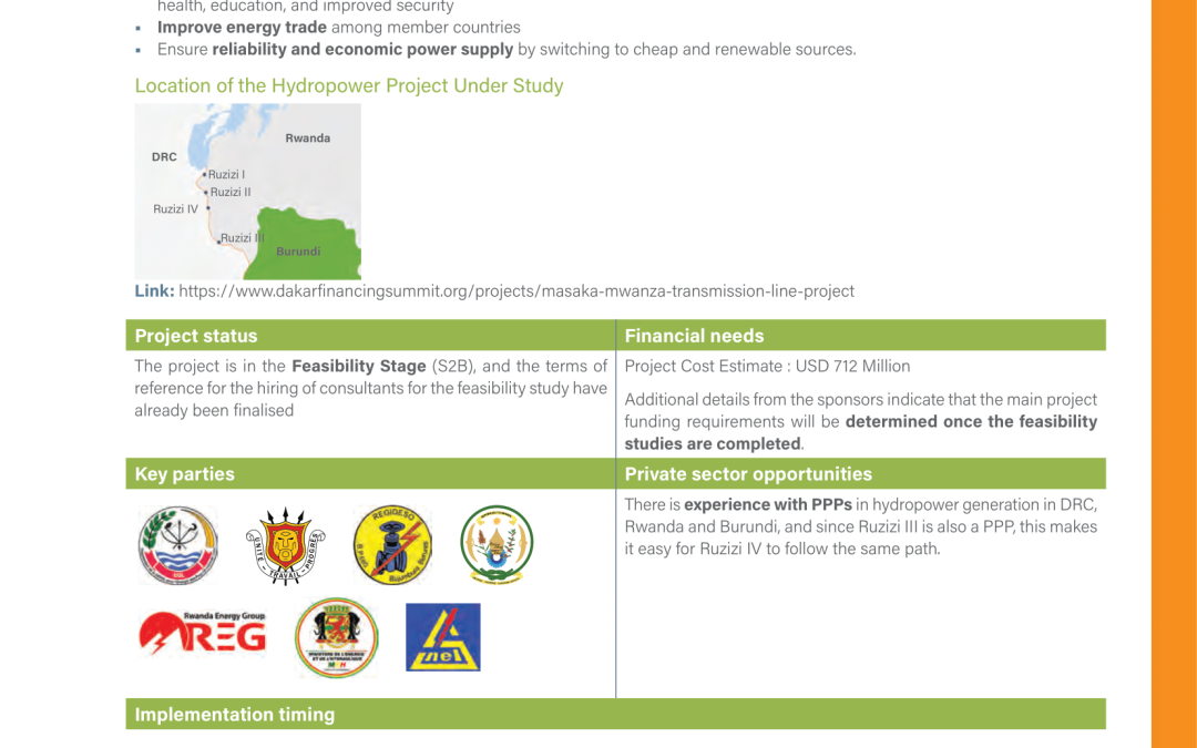 Construction of 287 MW Ruzizi IV Hydropower Project