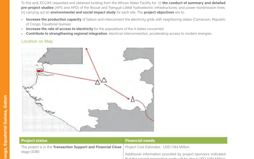 Development of the Booue and Tsengue-Leledi Hydroelectric Sites, and Construction of the Associated Transmission Lines
