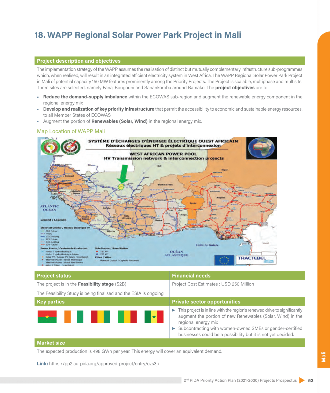 WAPP Regional Solar Power Park Project in Mali